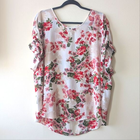 Maurice's Women's Delton Floral Zipper Back Blouse XXL - Picture 2 of 5